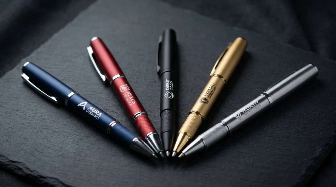 canetas metal personalizadas gravacao laser logo branco brindes santo andre sao paulo