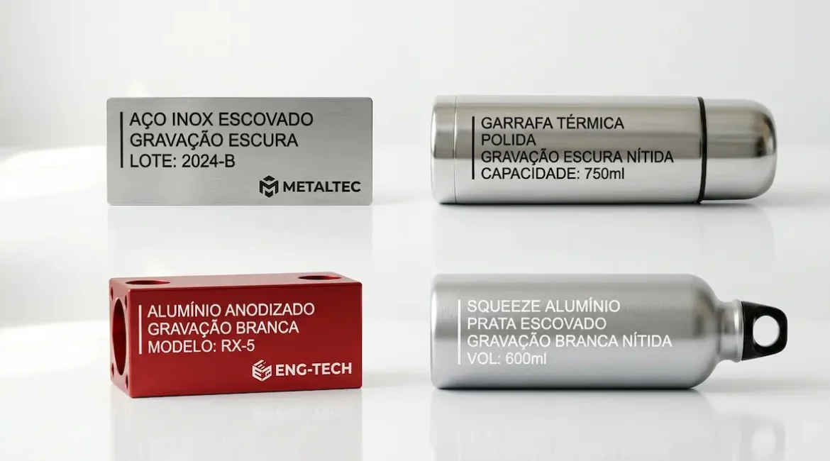 gravacao laser inox vs aluminio comparativo aplicacoes santo andre sao paulo