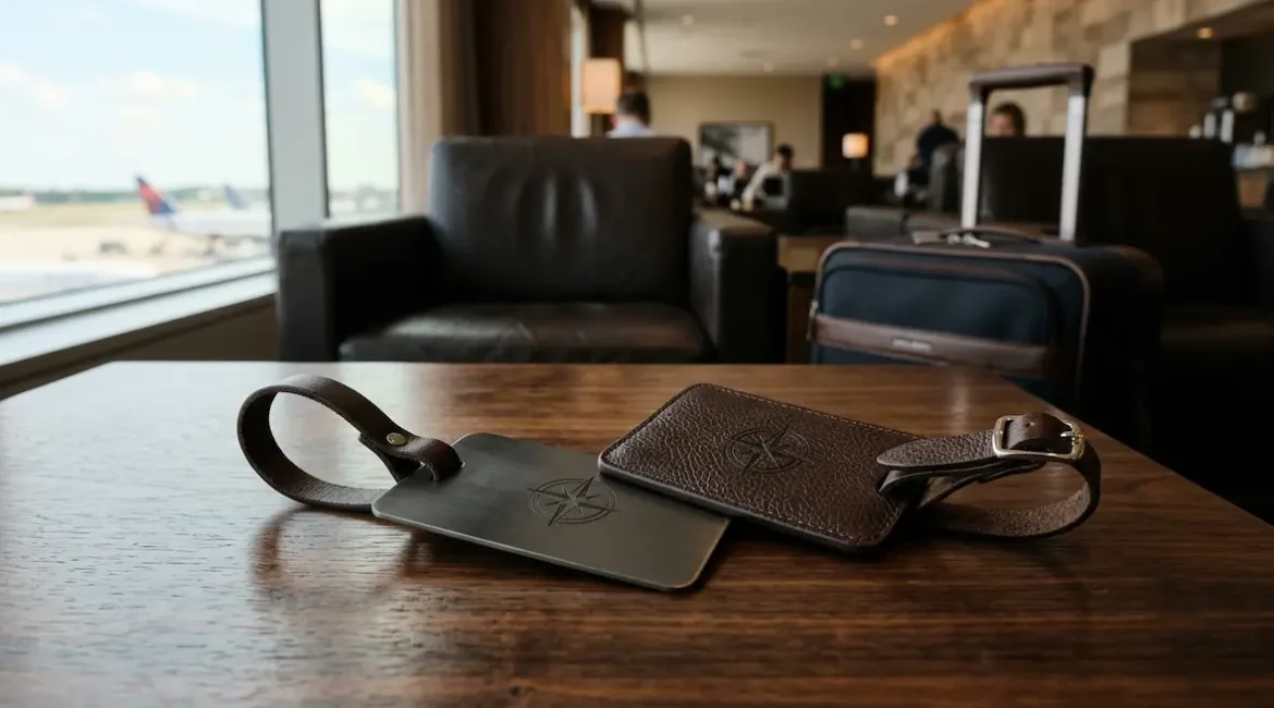 tags bagagem metal couro personalizadas viagem corporativa gravacao laser santo andre sao paulo